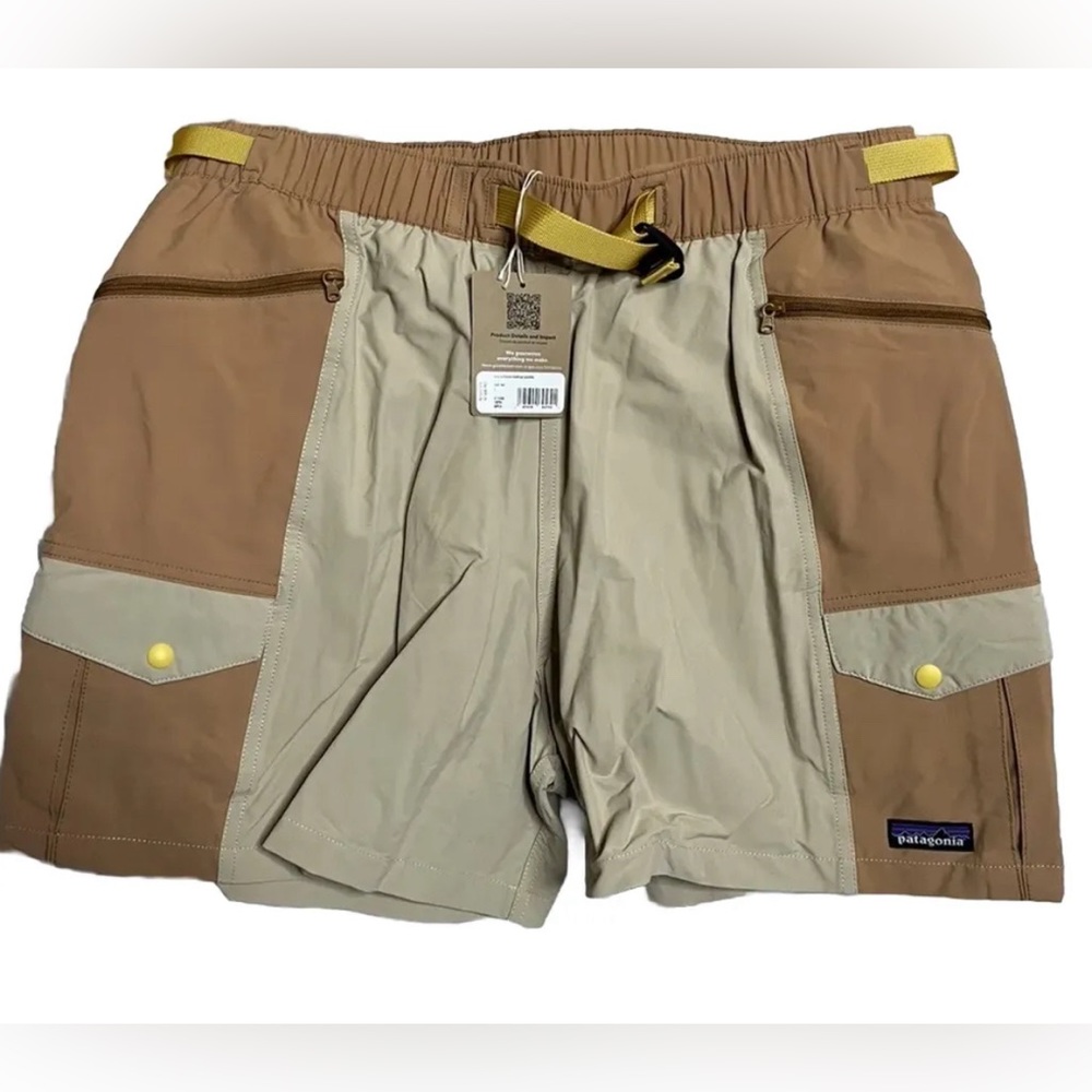 NEW Patagonia Outdoor Everyday Shorts Women's Size Large Hiking Belted Tan NWT